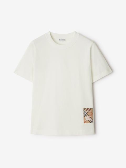Burberry Check Label Cotton T-shirt