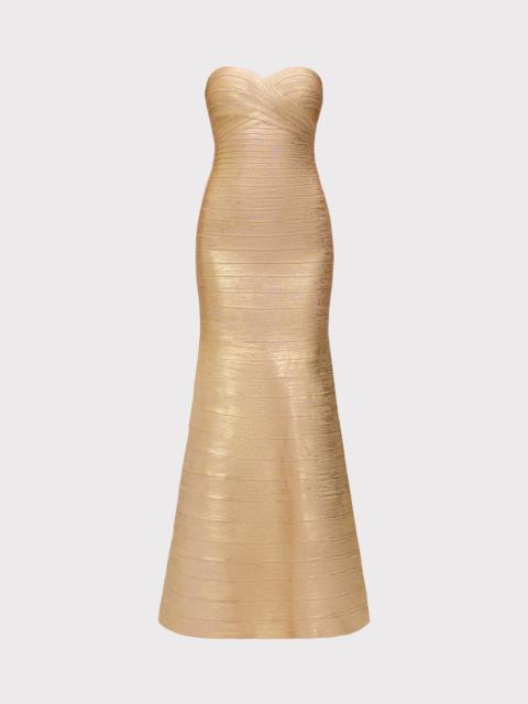 HERVE LEGER THE METALLIC SARA GOWN