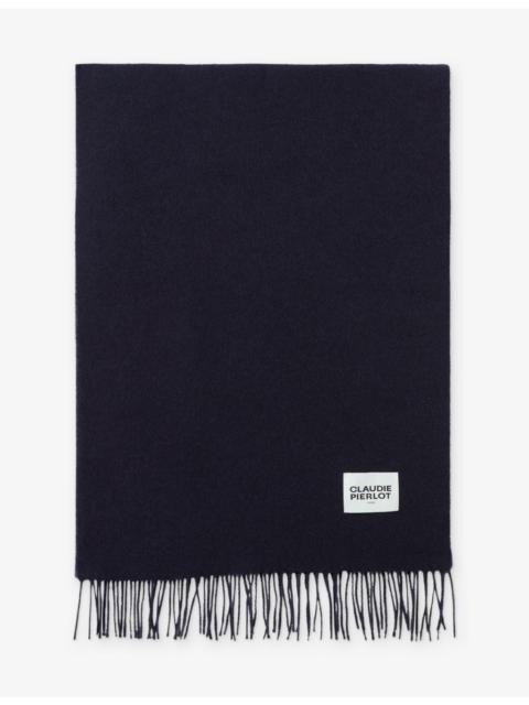 Claudie Pierlot Wide Fringed-Trim Wool Scarf
