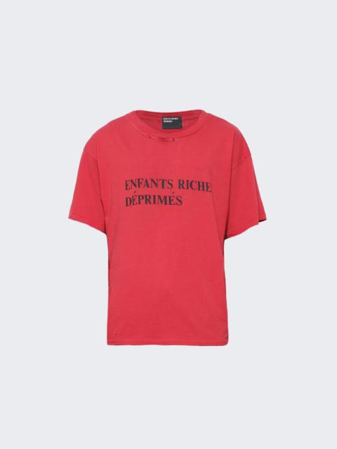 Enfants Riches Déprimés Classic Logo T-Shirt Faded Scarlet and Black