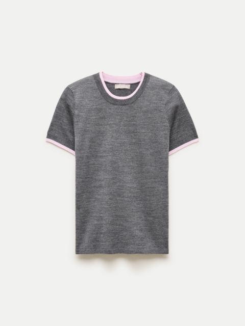 J.CREW Sweater-tee in contrast-trim merino wool