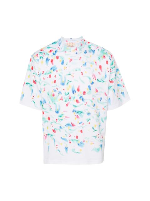 paint-splatter cotton T-shirt