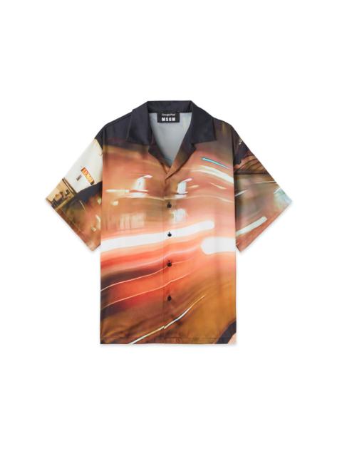 MSGM MSGM x Google Pixel "Night Metro" print All-over Shirt