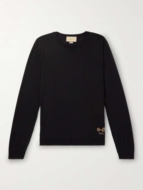 GUCCI Logo-Embroidered Wool Sweater