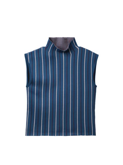 Marni Marni Vertical Stripe Technical Knit Turtleneck Sweater Blue