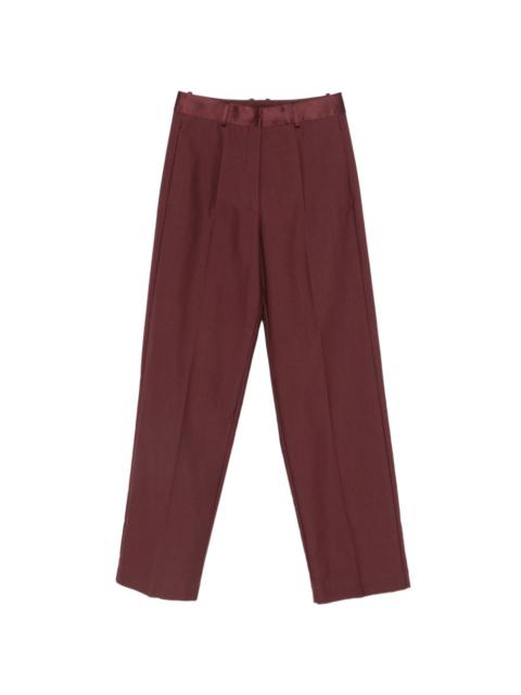 forte_forte satin-waistband pressed-crease trousers