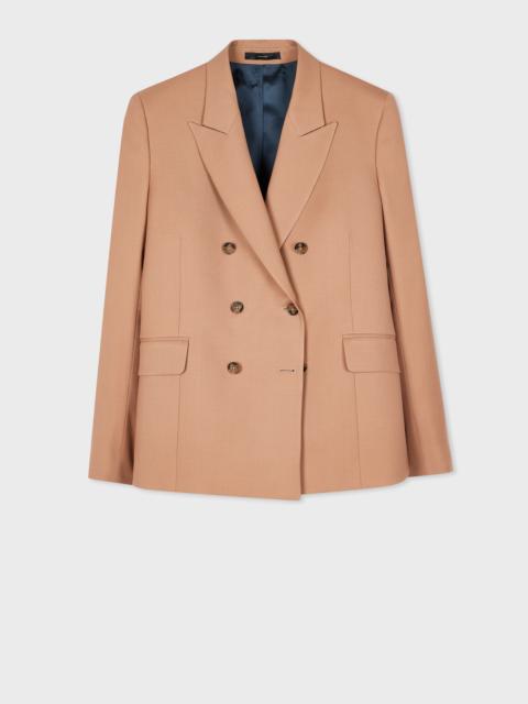 Paul Smith Women's A Suit To Travel In - Taupe Wool Double Breasted Blazer