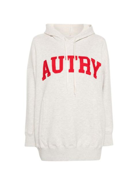 AUTRY logo-embroidered mÃ©lange hoodie