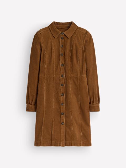 BODEN Rhoda Cord Short Dress-Gingerbread