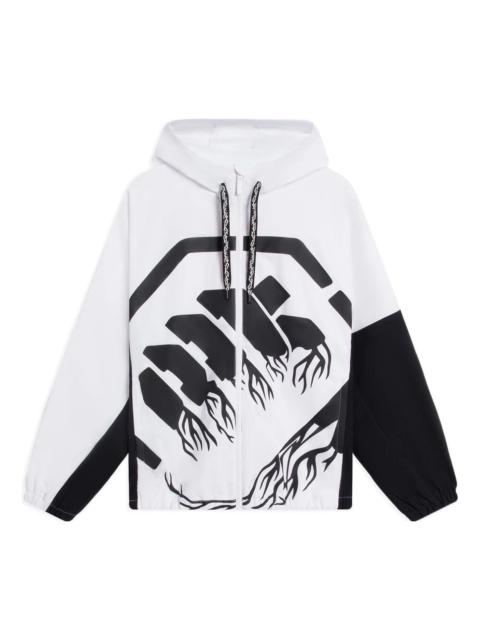 Li-Ning BadFive Big Logo Full Zip Hooded Jacket 'White Black' AFDS569-6