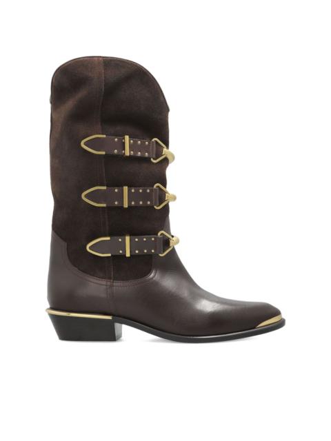 Isabel Marant 30mm buckle-detail suede leather boots