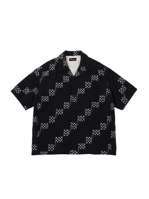 visvim WALLIS DOWN SHIRT S/S KASURI BLACK