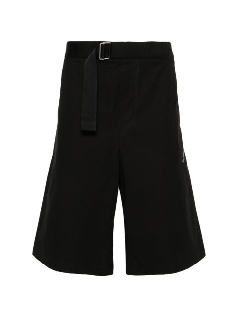 belted cotton bermuda shorts