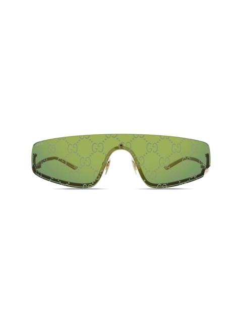 GUCCI mask-shaped frame sunglasses