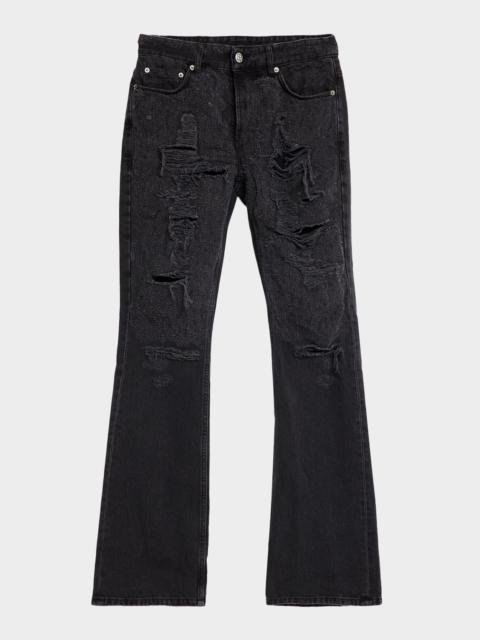 Ksubi Men's Bronko Asher Trashed Distressed Bootcut Jeans