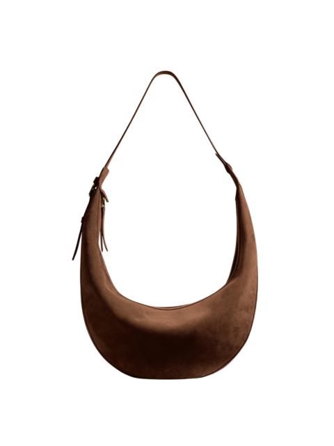 KHAITE Dark Brown Suede Augustina Hobo