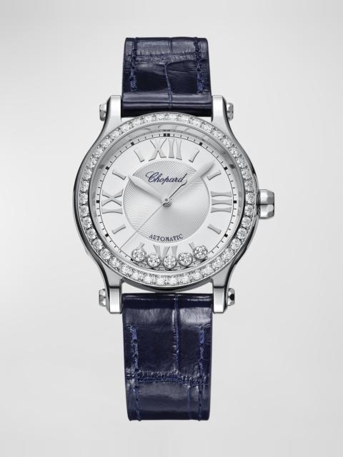 Happy Sport 33mm Stainless Steel Diamond Bezel Watch