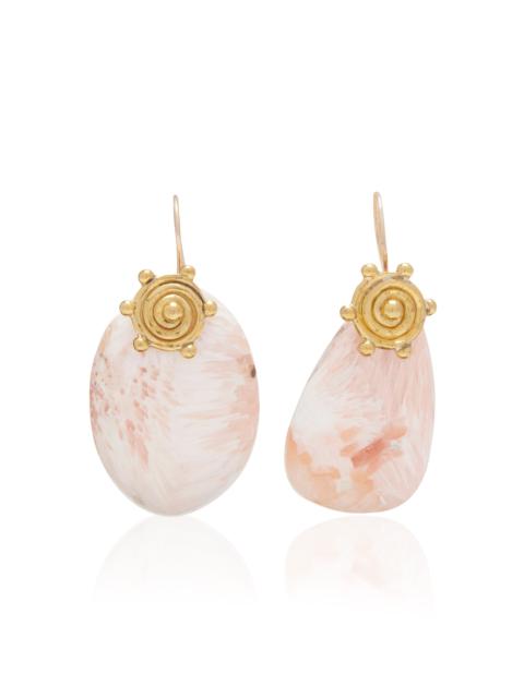 ULLA JOHNSON Mini Spiral Stone Earrings neutral