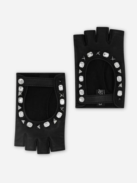 Dolce & Gabbana Nappa leather gloves with embellishment