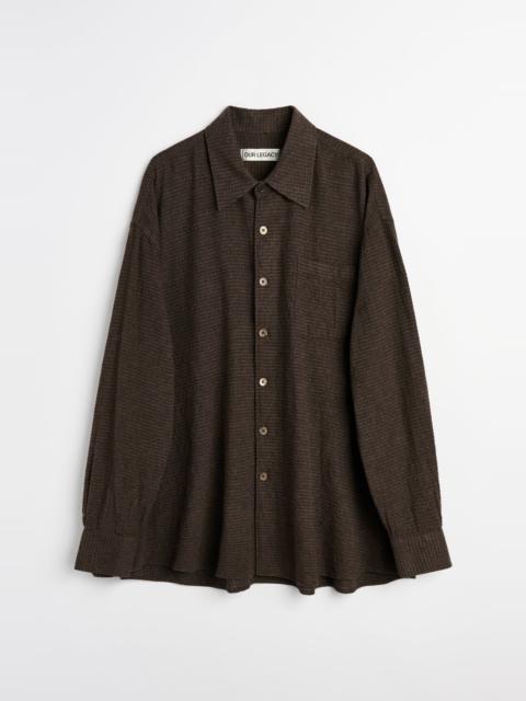 Our Legacy Borrowed Shirt Truffle Check Grid Cloth