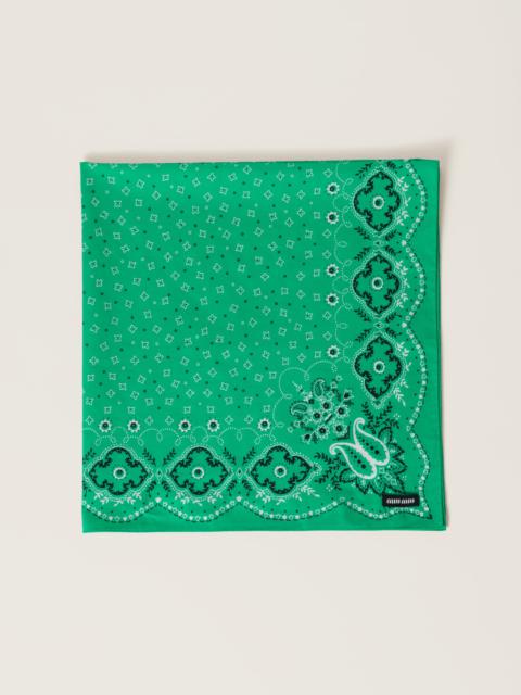 Miu Miu Printed cotton poplin scarf