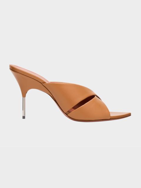 Amina Muaddi Samantha Leather Sandals