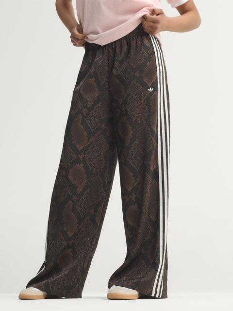 adidas SATIN SNAKE PRINT WIDE LEG TRACK PANTS