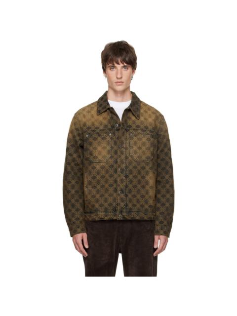 Off-White Brown Arrow Monogram Skate Denim Jacket