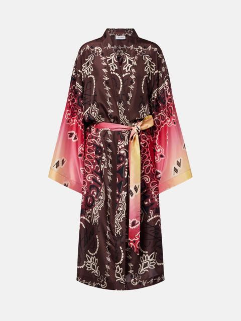 THE ATTICO Printed silk beach cover-up