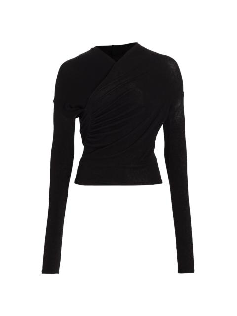 Vince Women's Ruched Long-Sleeve Top - Black