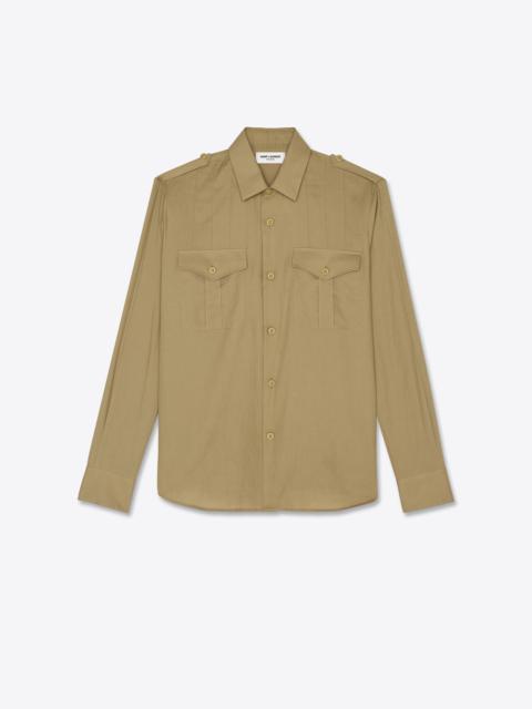 SAINT LAURENT pleated army shirt in twill