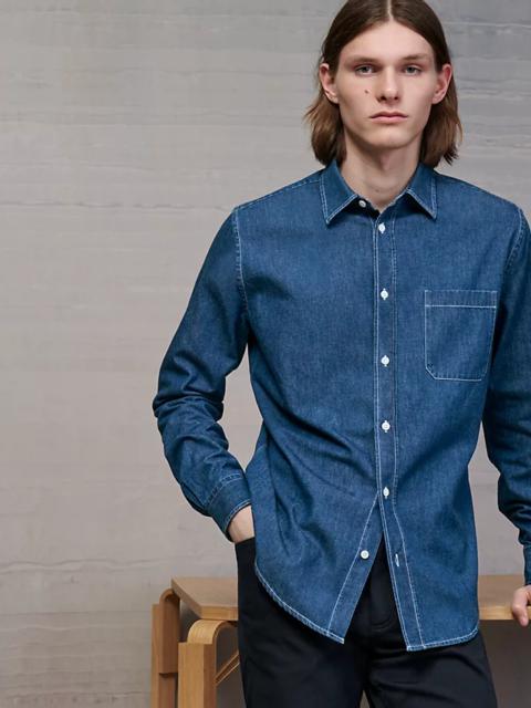Hermès Fitted denim shirt with flexible collar