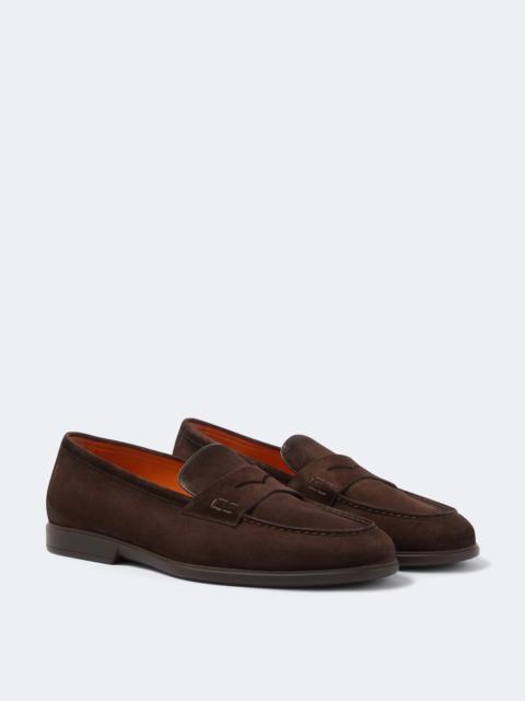 Santoni Milo suede penny loafers