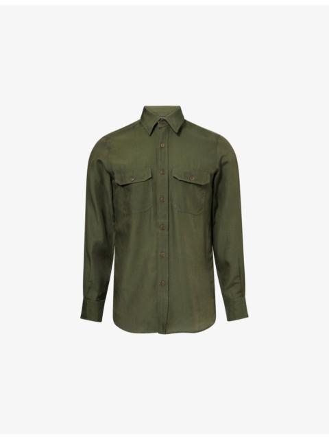 TOM FORD Military Regular-Fit Cotton and Silk-Blend Shirt