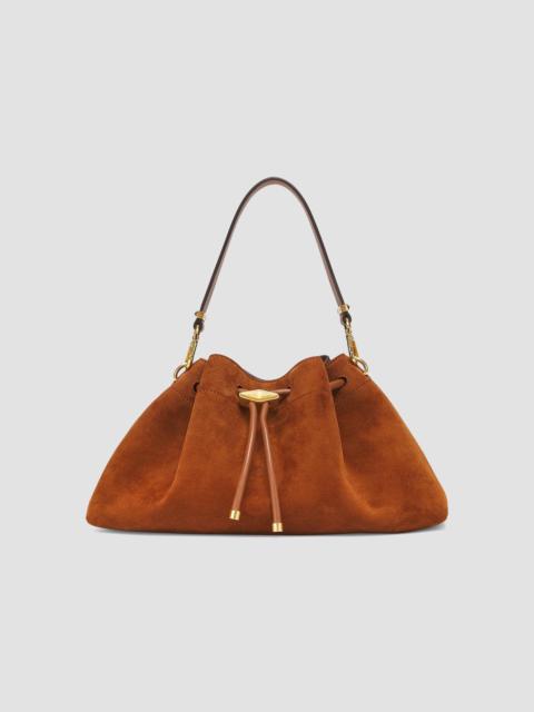 JIMMY CHOO Women's Cinch Suede Bucket Bag - Tan Gold