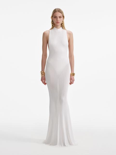 ワンピース SELF-PORTRAIT Woman Dress Beige SS25254SCH CHAMPAGNE Champagne Flower Satin Maxi Dress – self-portrait-US