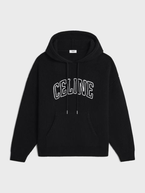 CELINE celine hooded sweater in ribbed wool