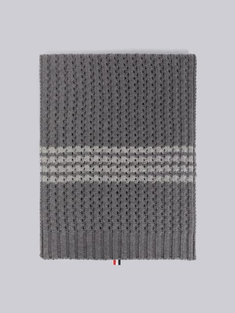 Thom Browne Merino Wool Chunky Pointelle 4-Bar Blanket Scarf