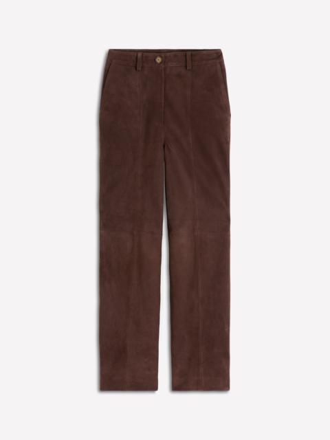 BODEN Suede Straight Leg Pants-Dark Chocolate