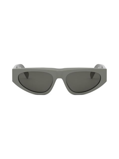 CELINE CELINE Monochroms 55mm Geometric Sunglasses in Shiny Light Green /Smoke