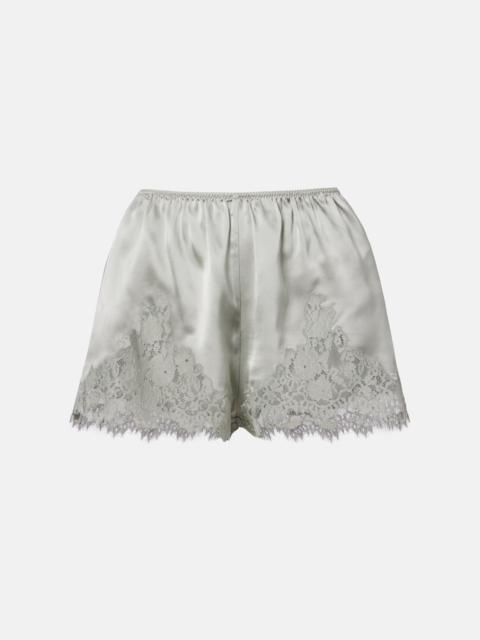 DÔEN Iona lace-trimmed silk shorts