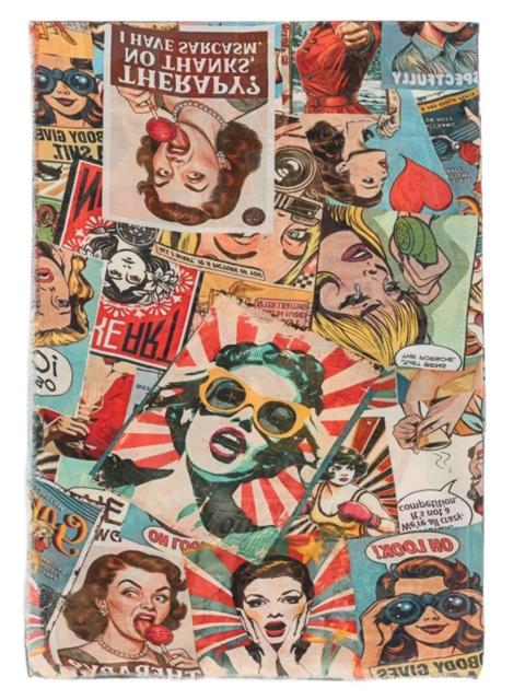 Faliero Sarti VINTAGE WOMAN POWER PRINT STOLE