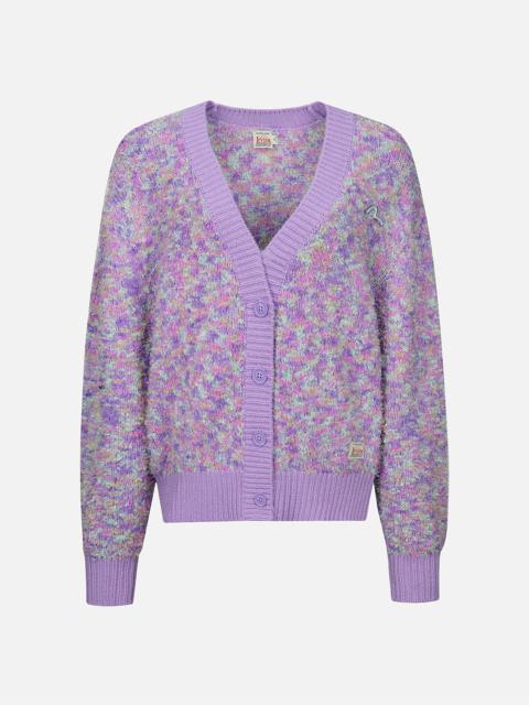 EVISU SEAGULL EMBROIDERY MULTI-COLOR CROPPED CARDIGAN