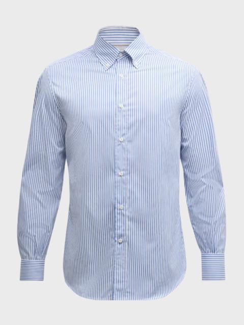 Men's Cotton Poplin Stripe Dress Shirt