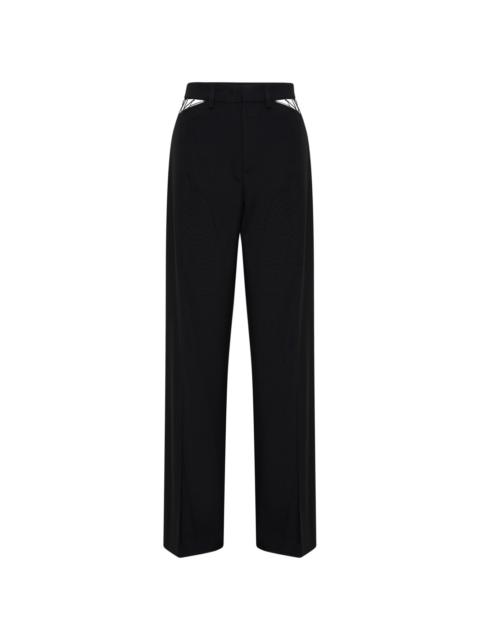 cut-out wool trousers