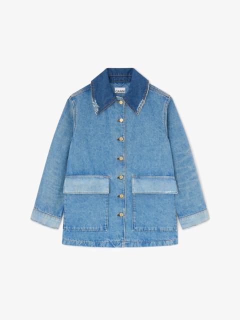 GANNI JACKET IN PATCHWORK DENIM