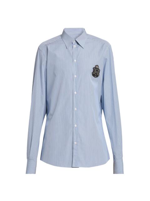 Dolce & Gabbana Men's Striped Cotton Poplin Oversized Shirt - Rigato