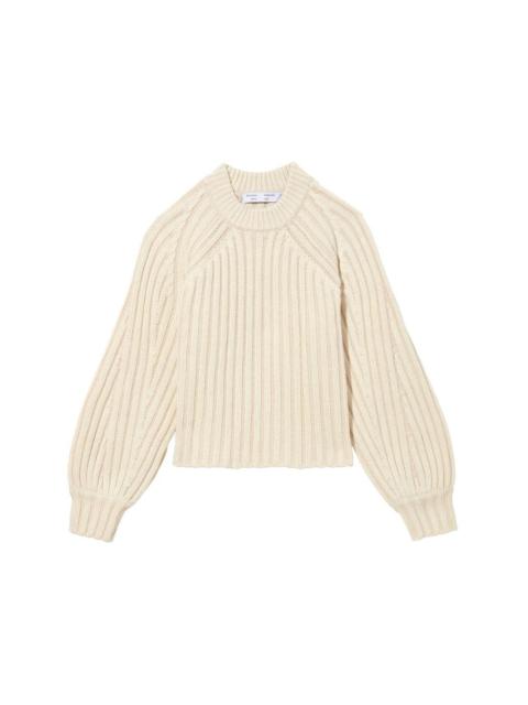 cropped ribbed-knit jumper