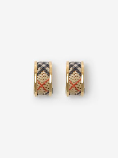 Burberry Check Print Hoop Earrings