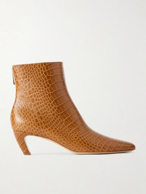 GABRIELA HEARST Clayton 50 Croc-effect Leather Ankle Boots
